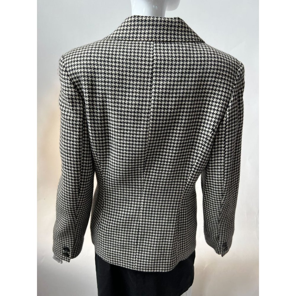 Express Double Breasted Houndstooth Jacket 8 Blac… - image 4